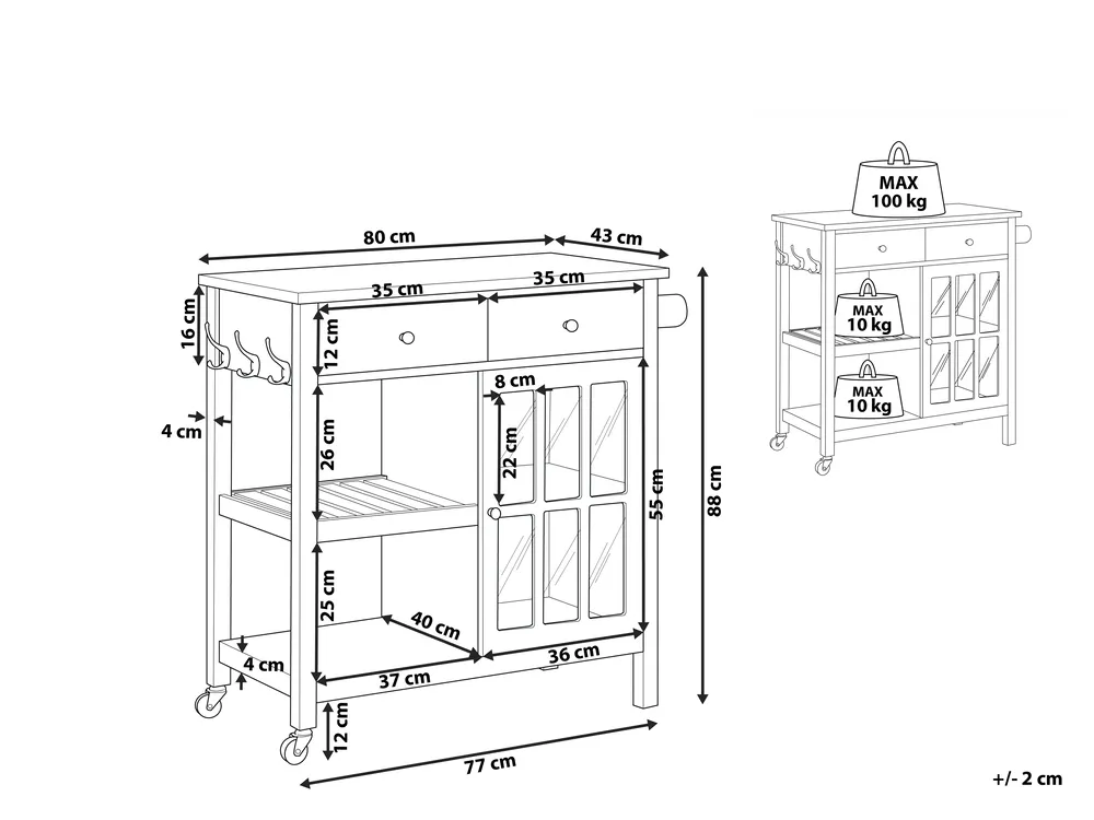 Wózek kuchenny GENOA Biały_801437