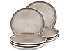 Set of 8 Side Plates COSTMARY Stoneware Grey 21 cm