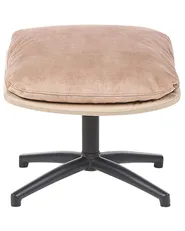Swivel Armchair EIDE with Footstool Velvet Sand Beige_923453