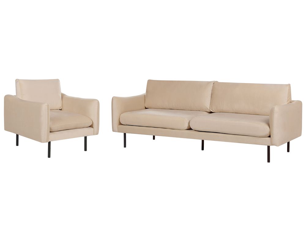 Ensemble de salon 4 places VINTERBRO Velours Beige