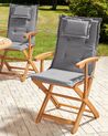 Set of 2 Garden Dining Chairs with Graphite Grey Cushion MAUI II_926493