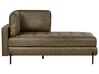 Left Hand Faux Leather Chaise Lounge Green REBAIS_935805