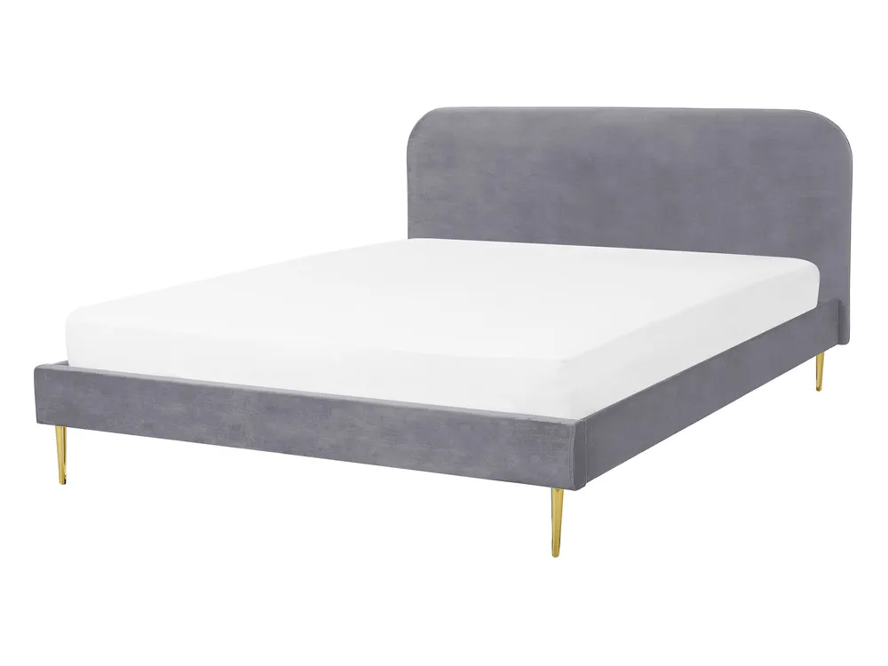 Bed Velvet FLAYAT 140 x 200 cm (EU Double) Grey
