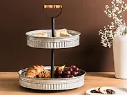 2-poziomowa patera na ciasto KOUIGN Srebrny_1185334