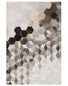 Kožený koberec 160 x 230 cm sivá/krémová biela SASON_851061