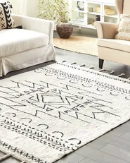 Rug KHOURIBGA Off-White 140 x 200 cm Cotton_831353