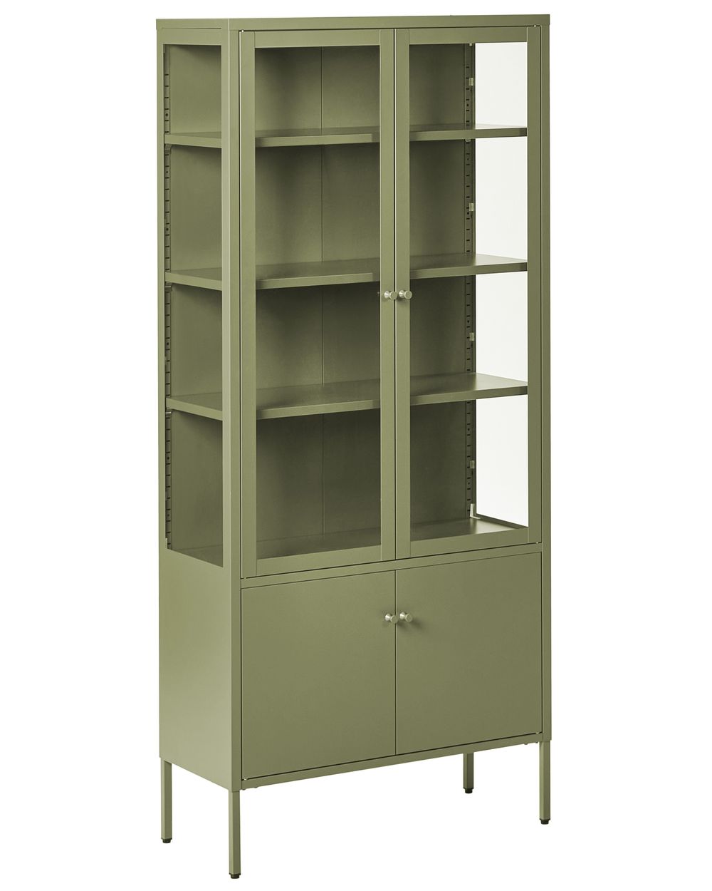Witryna ze szklaną gablotą OXTED 80 cm Metal Zielony