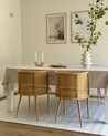 Set of 2 Metal Dining Chairs Light Wood KOBUK_933534