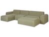 Lounge Set olivgrün 7-Sitzer modular mit 2 Ottomanen BATTIFOLLO_933603