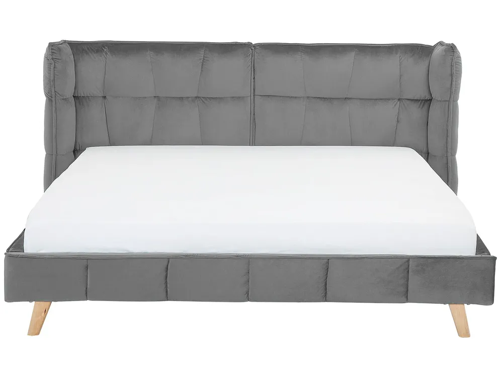 Bed Velvet SENLIS 180 x 200 cm (EU Super King) Grey_740791