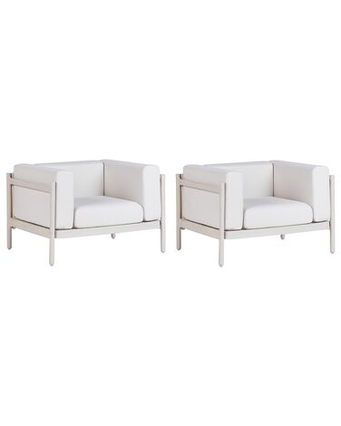 Lot de 2 fauteuils de jardin beige clair FERRETTI