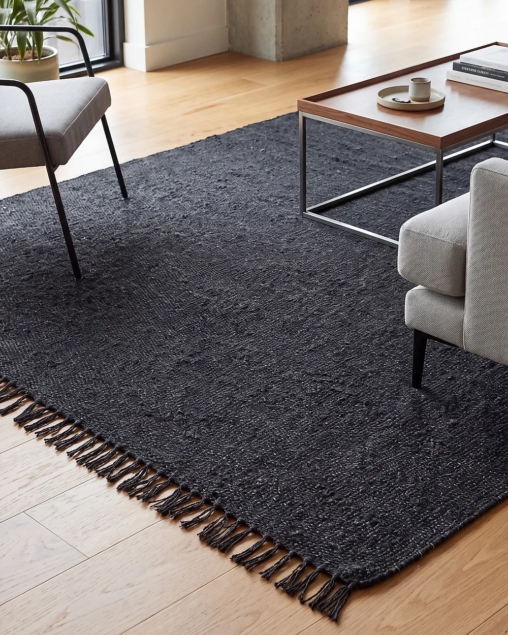 Teppich SINANKOY Schwarz 200 x 300 cm Jute