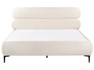 Lit avec sommier Bouclé LESSAY 180 x 200 cm Blanc cassé_982248