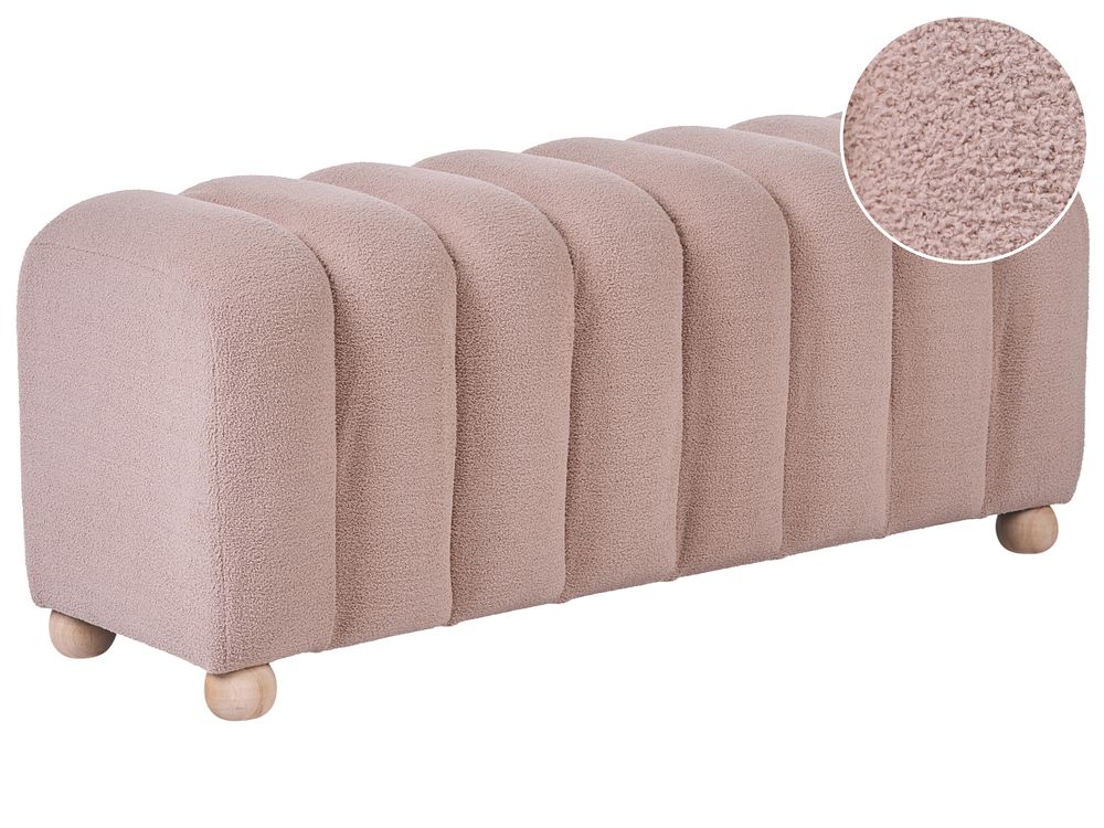 Klädd bänk IDYLLWILD Bouclé Beige