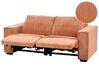 Divano reclinabile elettricamente velluto arancione 3 posti NUKARI_918672