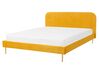 Łóżko welurowe 160 x 200 cm żółte FLAYAT_767554