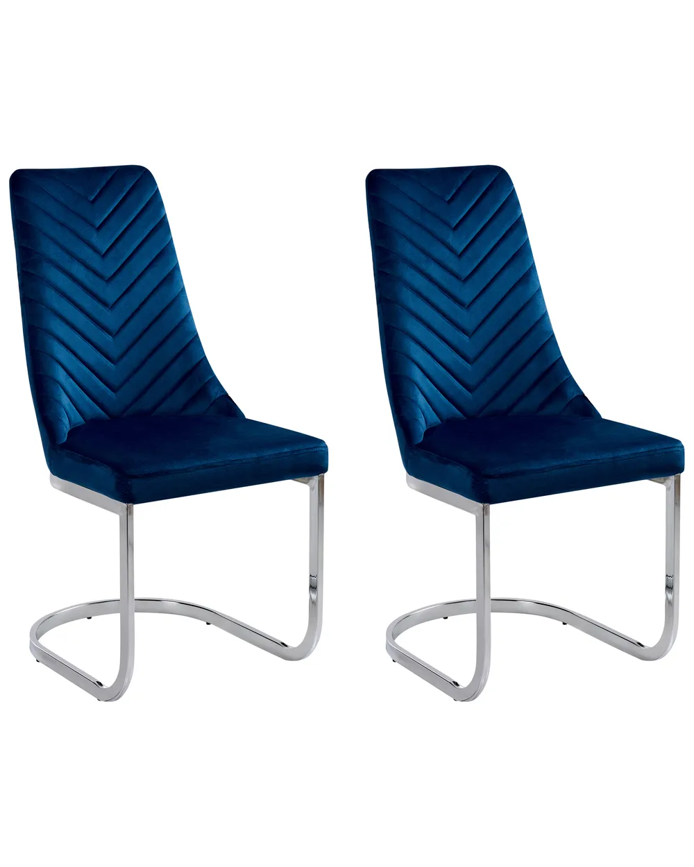 Set of Dining Chairs ALTOONA Velvet Navy Blue