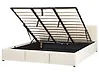 Ottoman Bed BOUSSE Velvet Light Beige 180 x 200 cm (EU Super King)