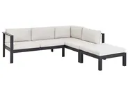 Set di divani angolari da giardino 5 posti MESSINA Metallo Bianco sporco Lato Sinistro_929523