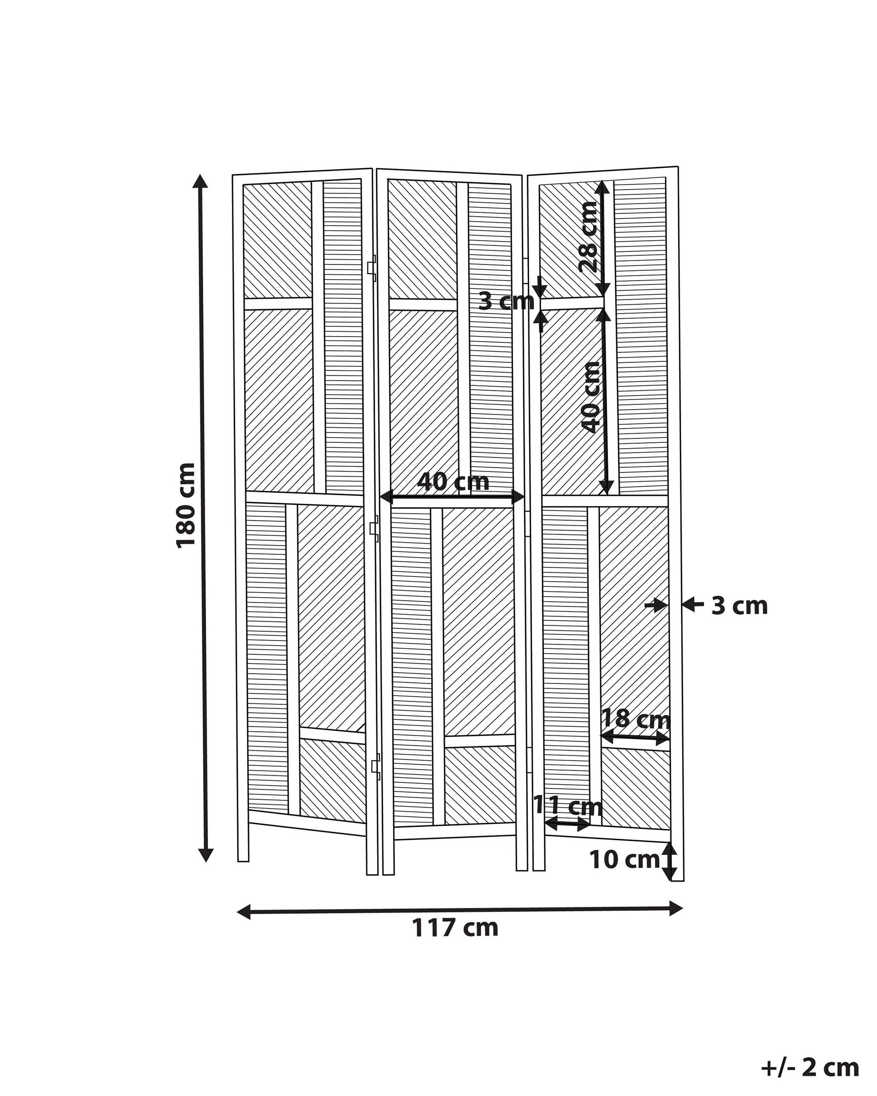 3-panelowy parawan pokojowy LAMEZIA 117 cm 180 cm Jasnobrązowy_866499