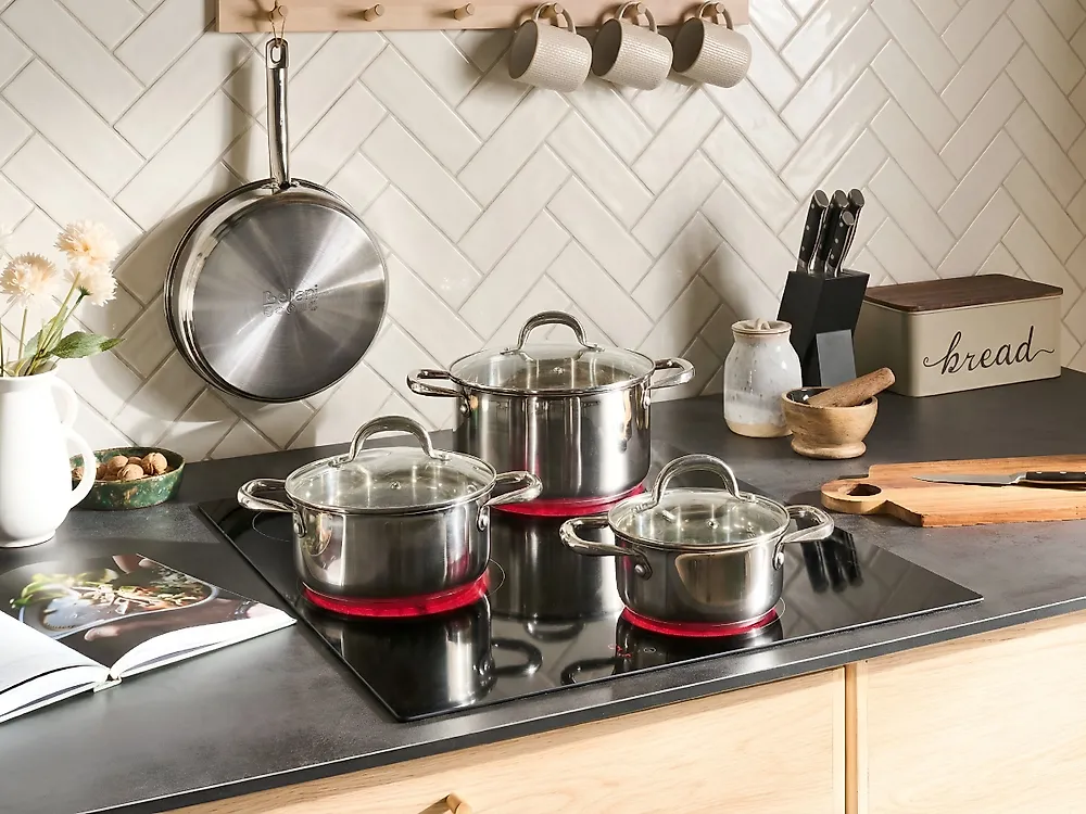 Set di 7 padelle CORECHEF Acciaio inox Argento_1174089