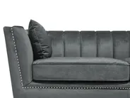Living Room Set 5 Seater GAULA Velvet Grey_720622