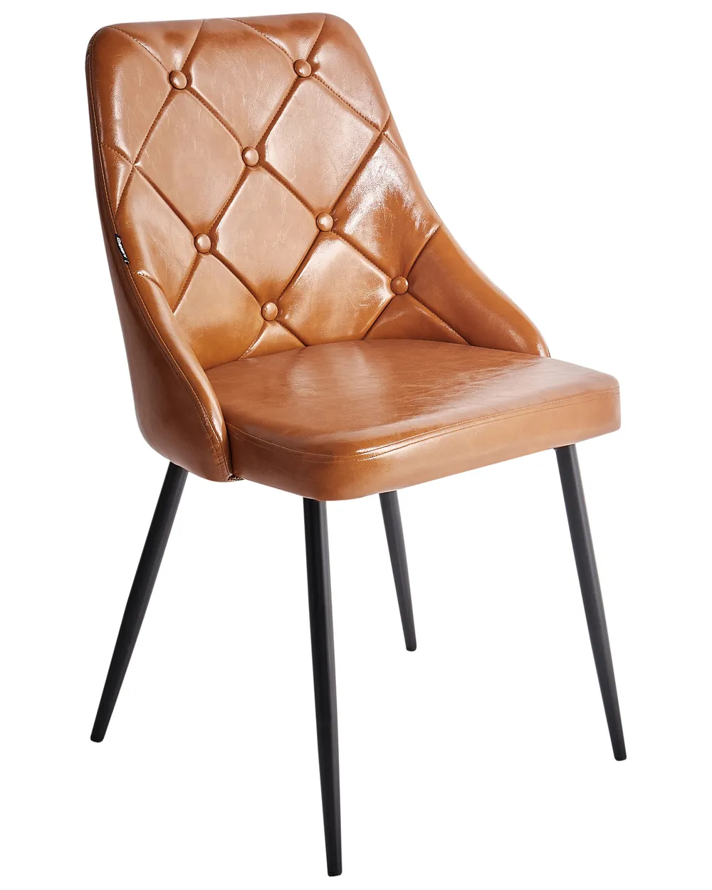 Set of 2 Dining Chairs VALERIE Faux Leather Golden Brown_956896
