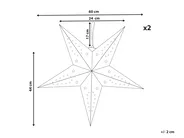 Set di 2 decorazioni da appendere LED MOTTI 60 cm Stella Rosso_835571