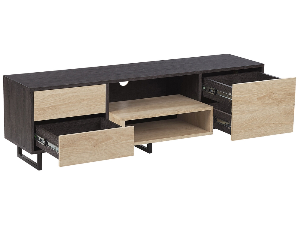 TV Stand Dark Wood MAINE Beliani