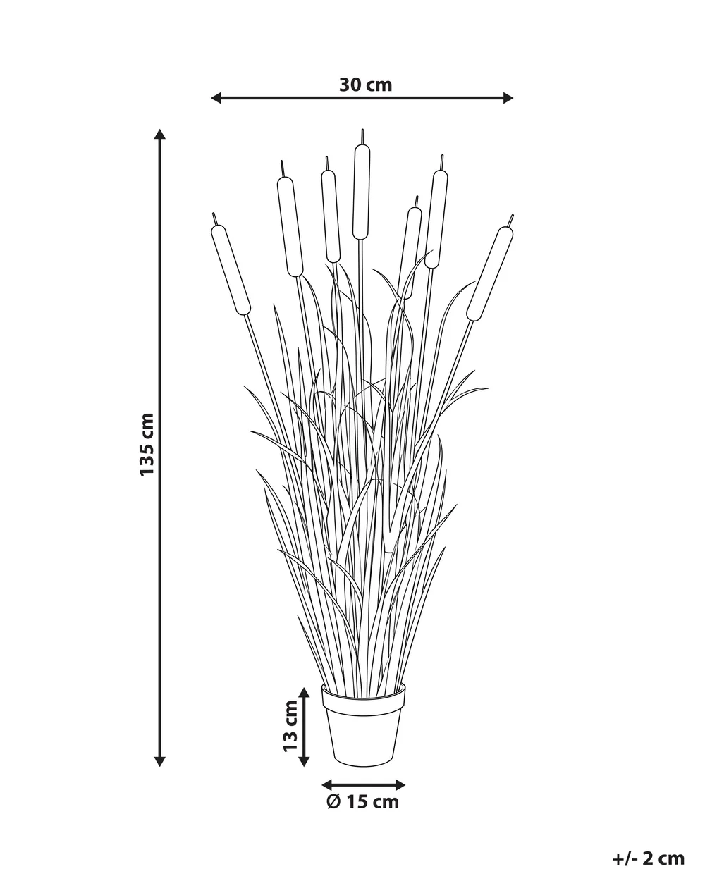 Pianta artificiale BULRUSH 135 cm Verde_1103921
