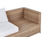 Lounge Set Rattan hellbraun 4-Sitzer linksseitig Auflagen cremeweiss AVOLA_929694