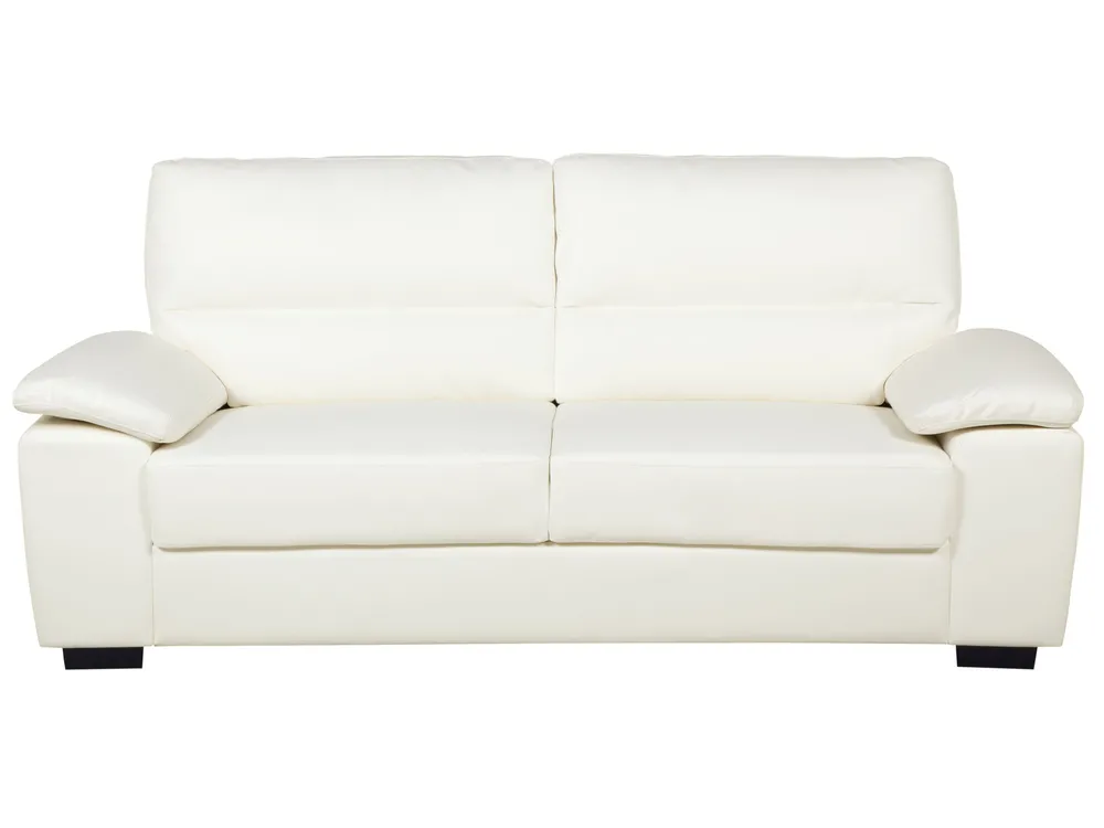 Living Room Set 5 Seater VOGAR Faux Leather Off-White_730450