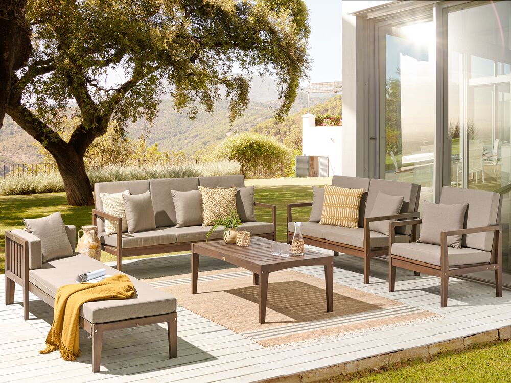 Wooden garden lounge set new arrivals