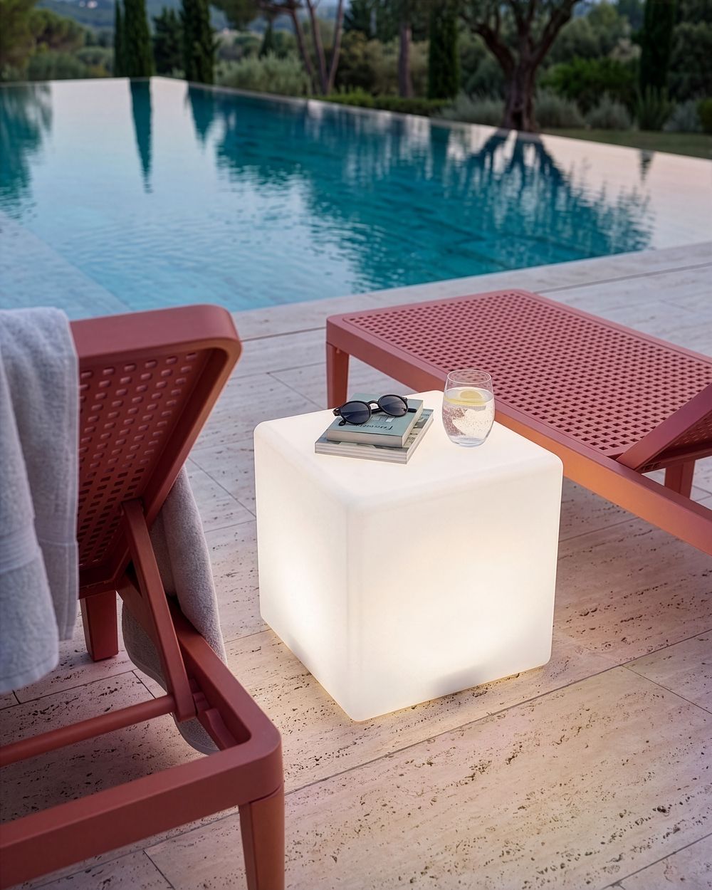 Outdoor LED Floor Lamp LAGARTO with Remote White