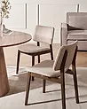 Set of 2 Dining Chairs BLANE Boucle Dark Brown/ Taupe
