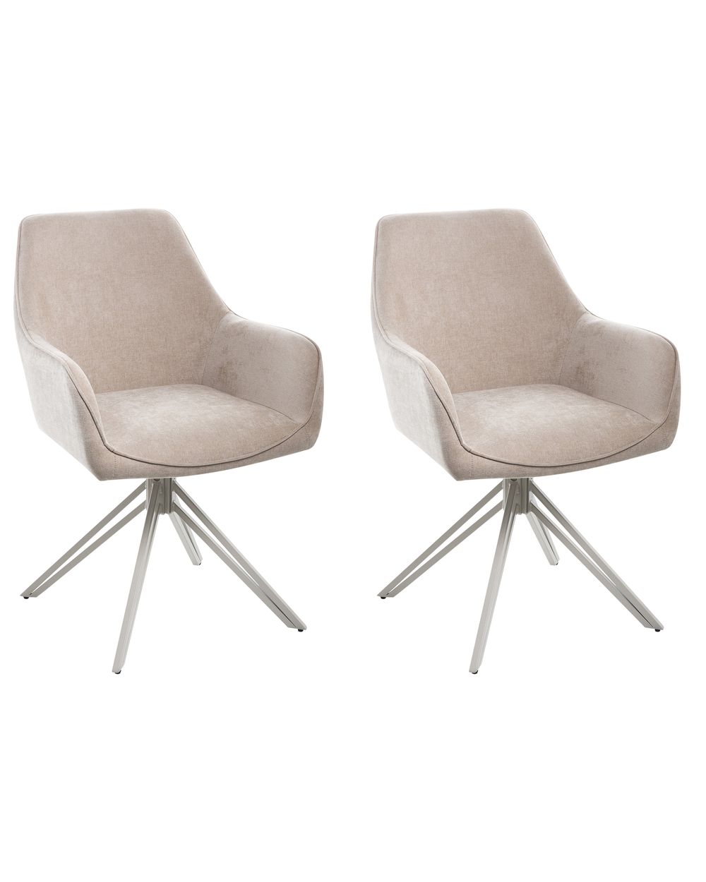 Lot de 2 chaises de salle à manger JODAR Tissu Beige
