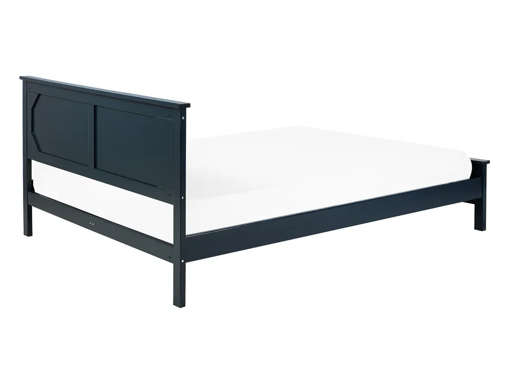 Bett mit Lattenrost Kiefernholz OLIVET 140 x 200 cm Dunkelblau_734507