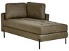 Left Hand Faux Leather Chaise Lounge Green REBAIS_935806