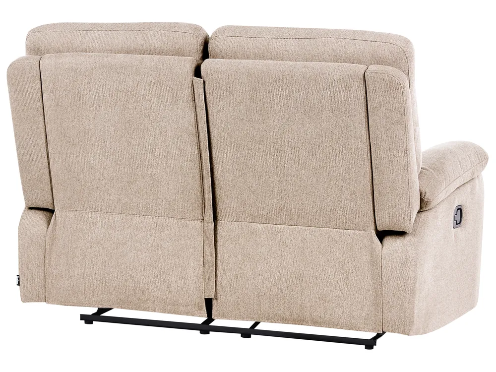 Divano reclinabile manuale 2 posti BERGEN Tessuto Beige_1064859