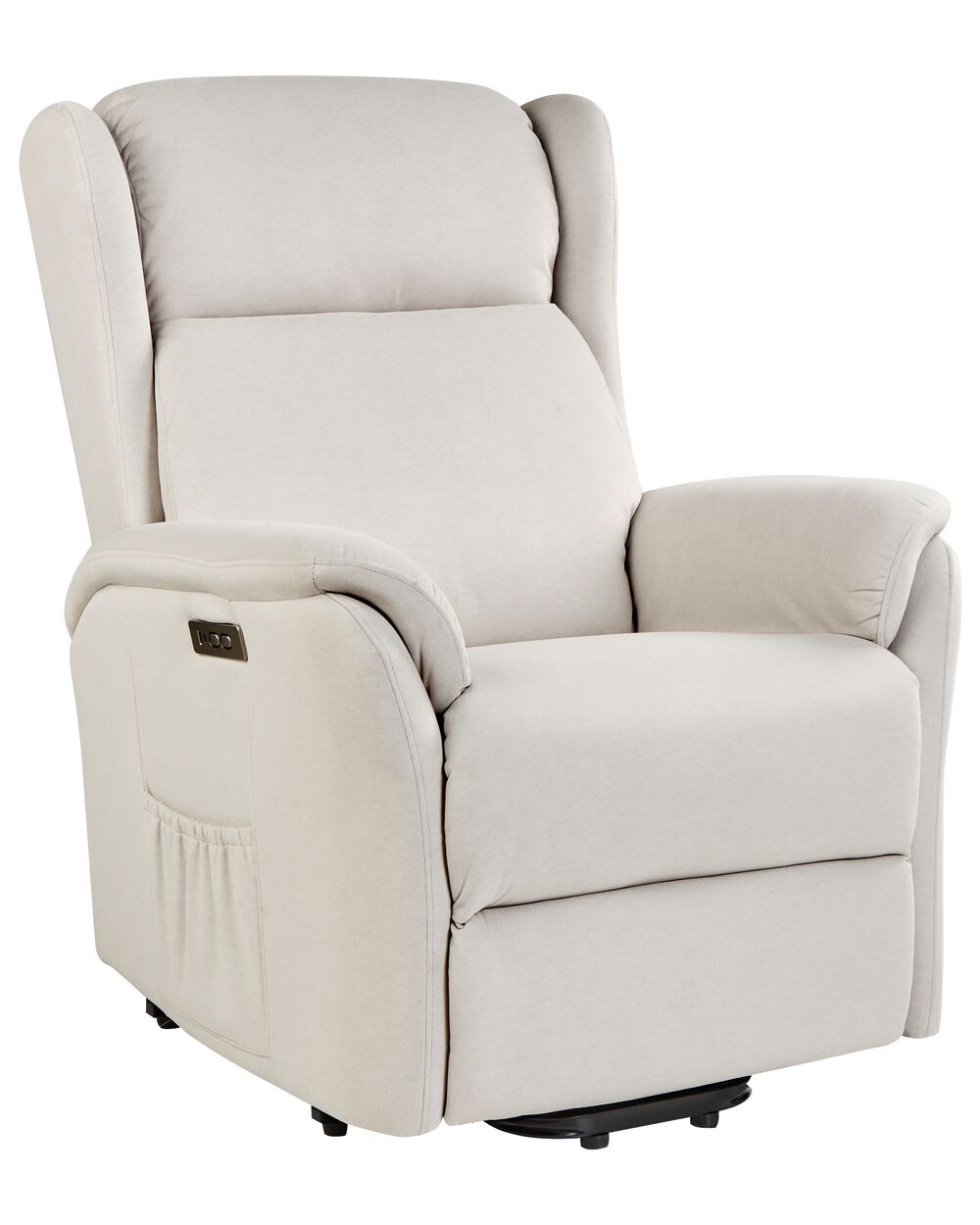 Electric Recliner Chair ELEGY Fabric Cream Beliani