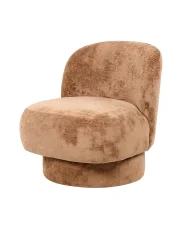 Fauteuil pivotant AYLO Tissu chenille Marron doré_1186354