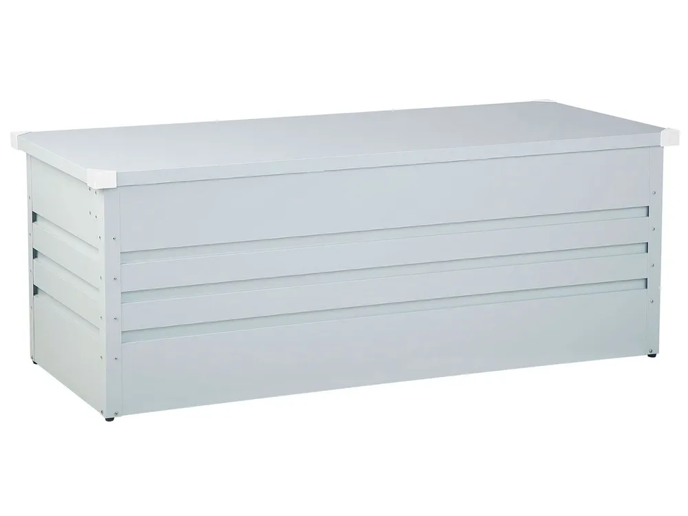 Skrzynia ogrodowa CEBROSA 165 cm 70 cm Metal Jasnoszary_768871