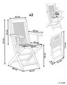 Set of 2 Garden Folding Chairs Light Wood MAUI II_926435