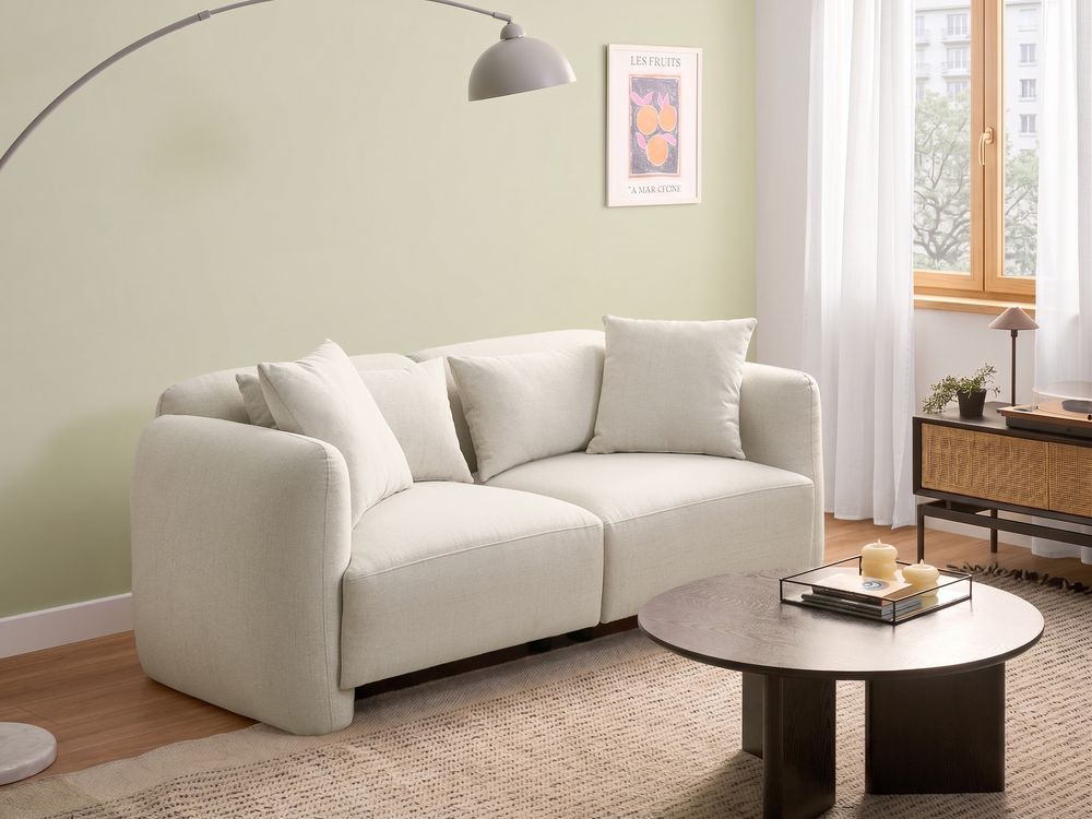 Sofa 3 Seater EKENES Fabric Off-White