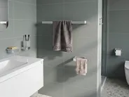 6-Piece Bathroom Hardware Set TUMACO with Towel Bars and Hooks Silver_989684