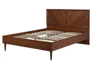 Bed with LED MIALET 160 x 200 cm (EU King Size) Dark Brown_748108
