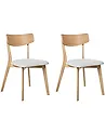 Set of 2 Dining Chairs HOLLY Wood Light Brown/ Grey