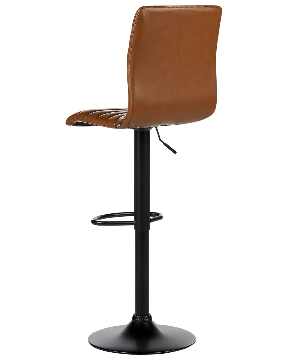 Set of 2 Bar Chairs LUCERNE Swivel Faux Leather Golden Brown_894482
