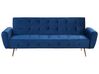 Velvet Sofa Bed Blue SELNES_729259