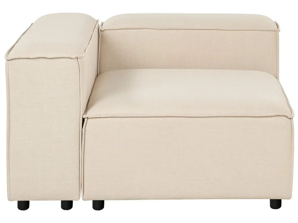 Modular Corner Sofa 2 Seater ARDAL with Ottoman Fabric Beige Left Hand_947809